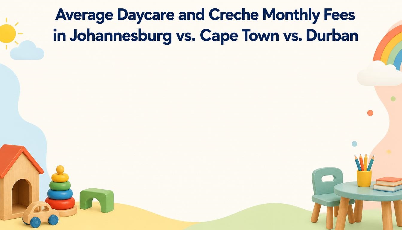Average Daycare and Creche Monthly Fees in Johannesburg vs. Cape Town vs. Durban
