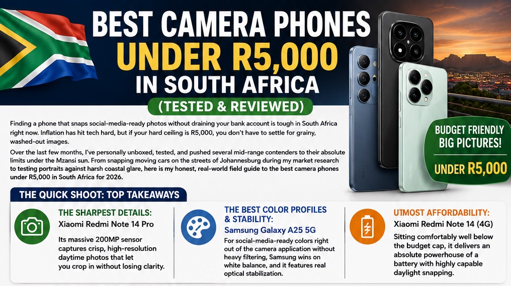 Best Camera Phones Under R5,000 in South Africa (Tested & Reviewed)