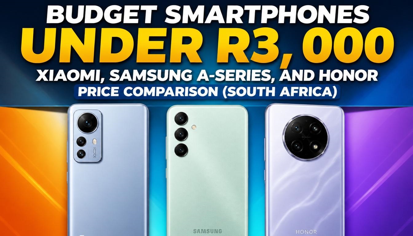Budget Smartphones Under R3,000: Xiaomi, Samsung A-Series, and Honor Price Comparison (South Africa) Budget Smartphones Under R3,000: Xiaomi, Samsung A-Series, and Honor Price Comparison (South Africa)