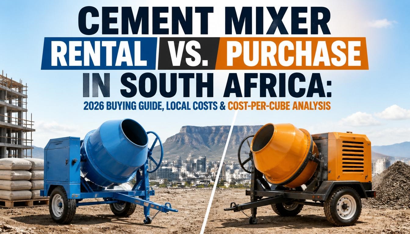 Cement Mixer Rental vs. Purchase in South Africa: 2026 Buying Guide, Local Costs & Cost-Per-Cube Analysis Cement Mixer Rental vs. Purchase in South Africa: 2026 Buying Guide, Local Costs & Cost-Per-Cube Analysis