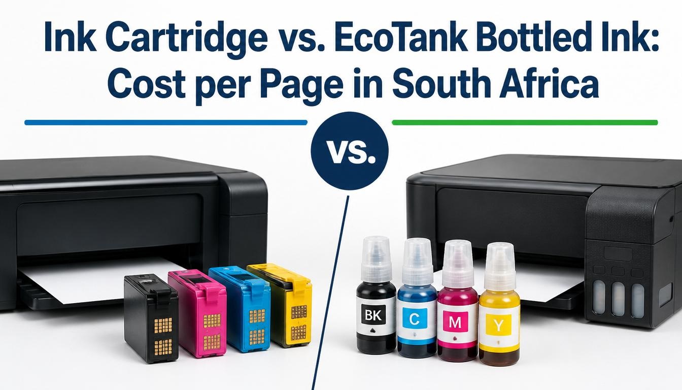 Ink Cartridge vs. EcoTank Bottled Ink Cost per Page in South Africa Ink Cartridge vs. EcoTank Bottled Ink: Cost per Page in South Africa