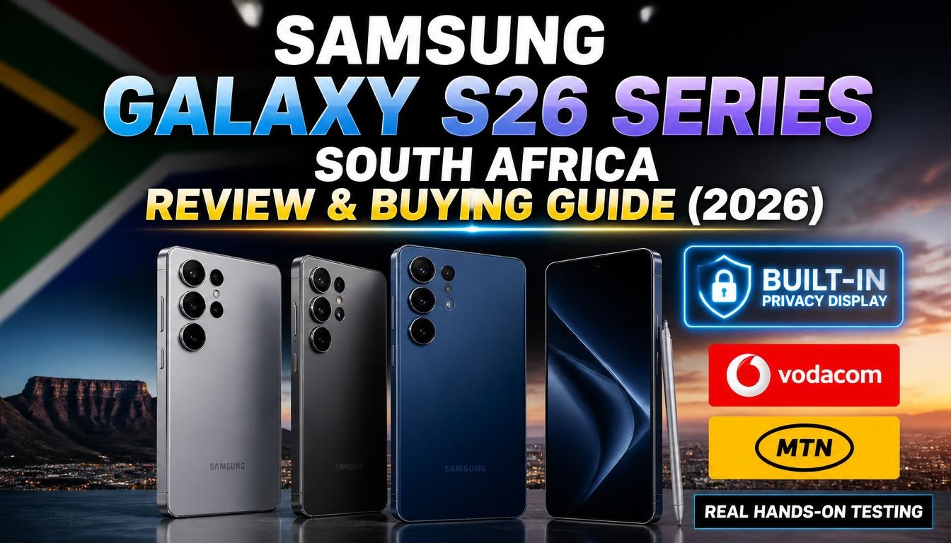 Samsung Galaxy S26 Series South Africa Review & Buying Guide (2026): Prices, Vodacom & MTN Deals, Built-In Privacy Display, and Real Hands-On Testing Samsung Galaxy S26 Series South Africa Review & Buying Guide (2026): Prices, Vodacom & MTN Deals, Built-In Privacy Display, and Real Hands-On Testing