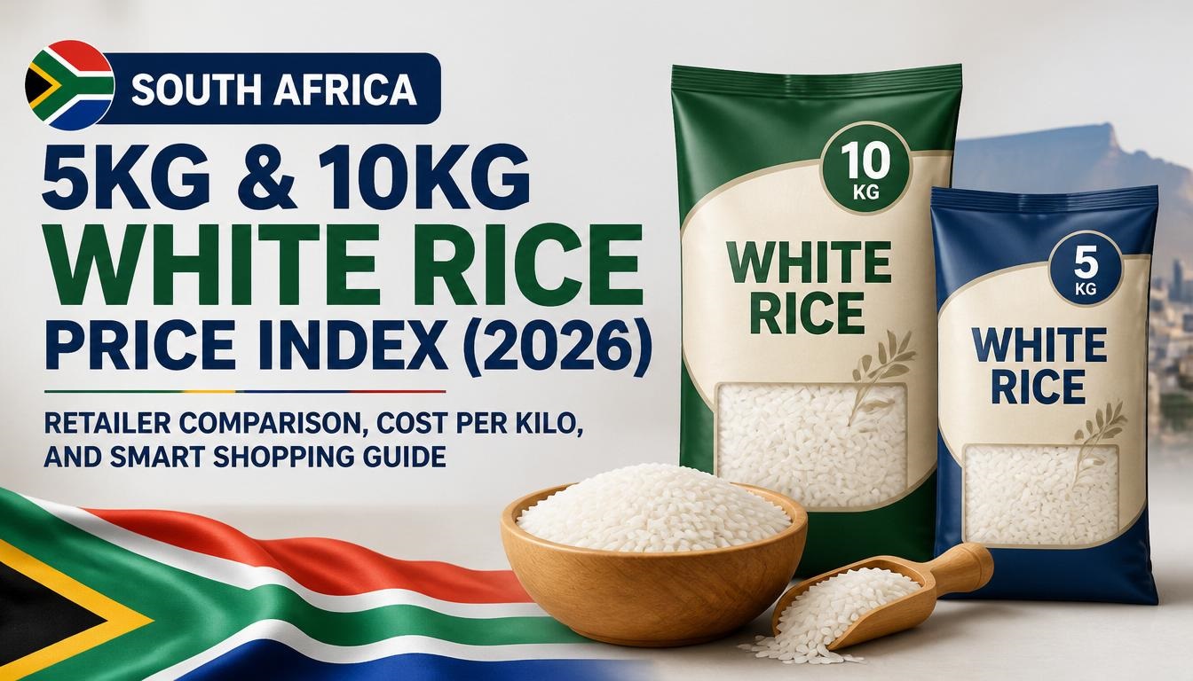 South Africa 5kg & 10kg White Rice Price Index (2026): Retailer Comparison, Cost per Kilo, and Smart Shopping Guide South Africa 5kg & 10kg White Rice Price Index (2026): Retailer Comparison, Cost per Kilo, and Smart Shopping Guide