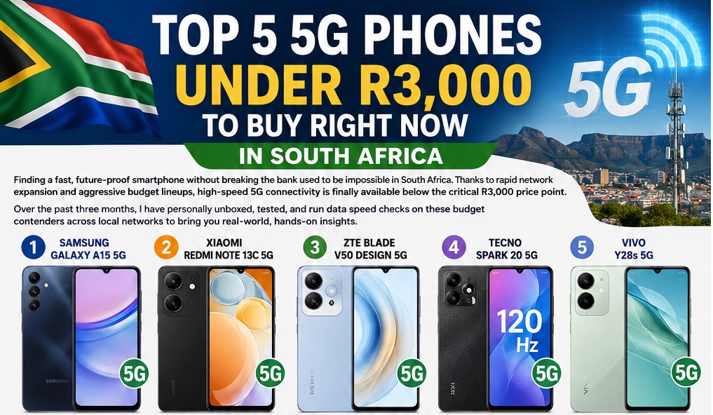 Top 5 5G Phones Under R3,000 to Buy Right Now in South Africa