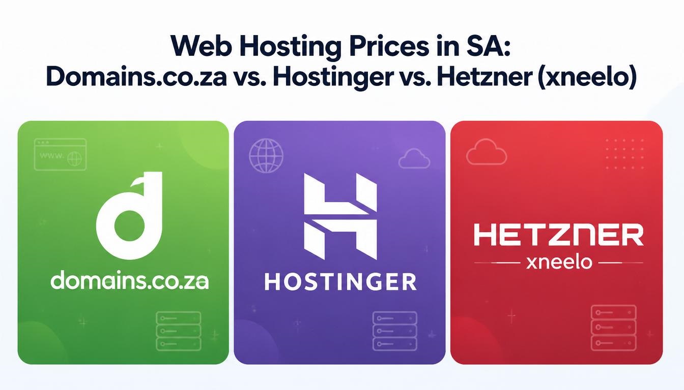 Web Hosting Prices in SA: Domains.co.za vs. Hostinger vs. Hetzner (xneelo)