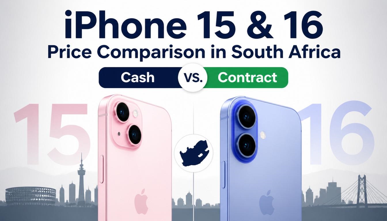 iPhone 15 & 16 Price Comparison in South Africa (Cash vs. Contract) iPhone 15 & 16 Price Comparison in South Africa (Cash vs. Contract)