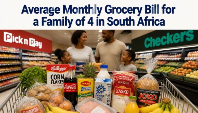 Average Monthly Grocery Bill for a Family of 4 in South Africa Average Monthly Grocery Bill for a Family of 4 in South Africa