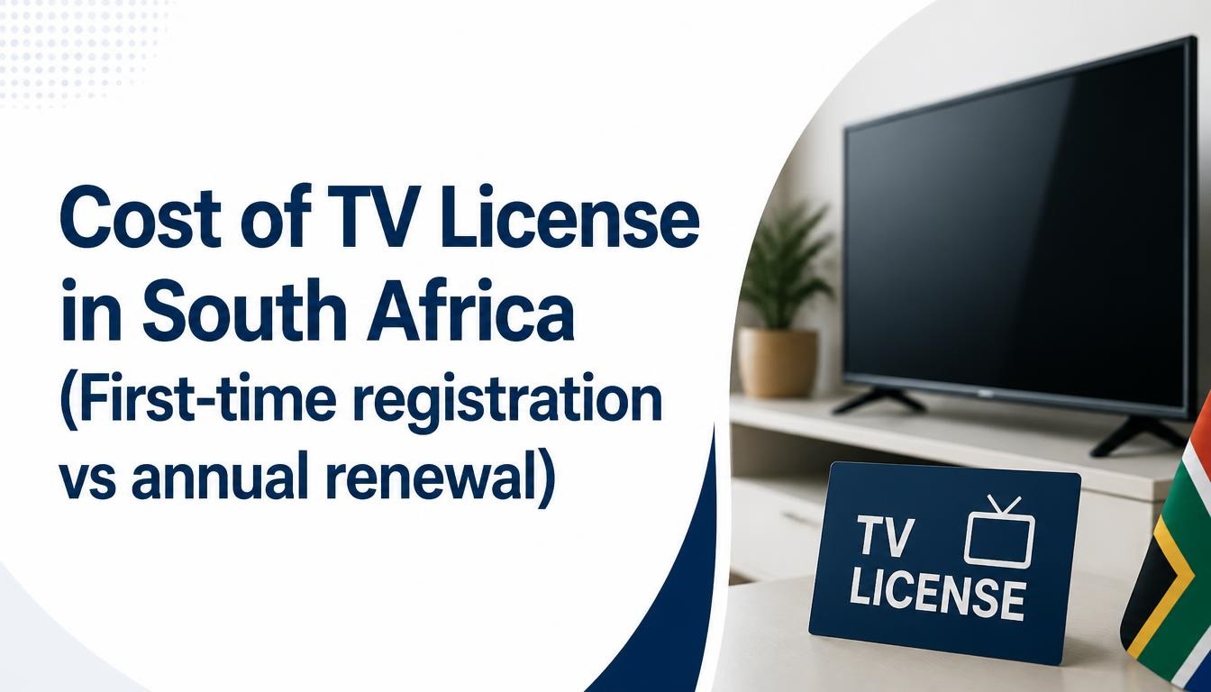 Cost of TV License in South Africa (First-time registration vs annual renewal) Cost of TV License in South Africa (First-time registration vs annual renewal)