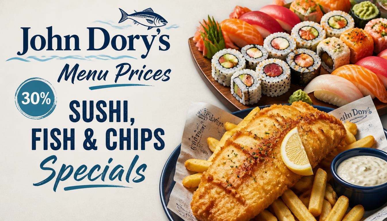 John Dory’s Menu Prices: Sushi, Fish & Chips Specials