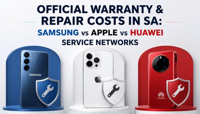 Official Warranty & Repair Costs in SA Samsung vs Apple vs Huawei Service Networks.