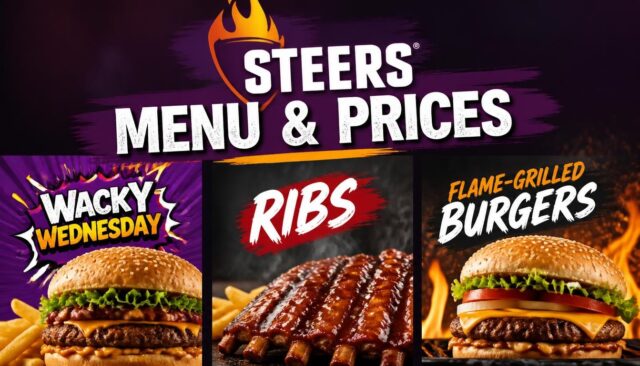 Steers South Africa Menu & Prices (Wacky Wednesday, Ribs, Flame-Grilled Burgers)
