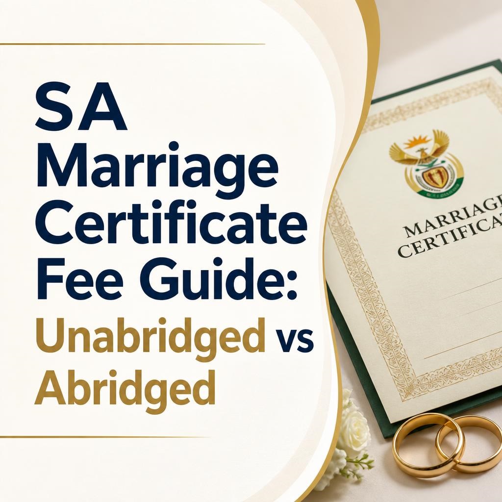 SA Marriage Certificate Fee Guide: Unabridged vs Abridged