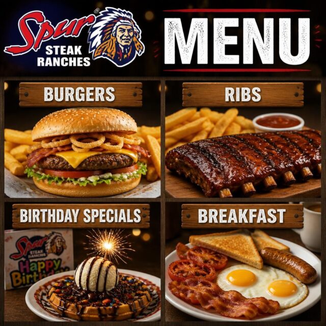 Spur Steak Ranches Menu & Prices (Burgers, Ribs, Birthday Specials, Breakfast)