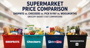 Supermarket Price Comparison (Shoprite vs. Checkers vs. Pick n Pay vs. Woolworths): Grocery basket cost comparisons Supermarket Price Comparison (Shoprite vs. Checkers vs. Pick n Pay vs. Woolworths)