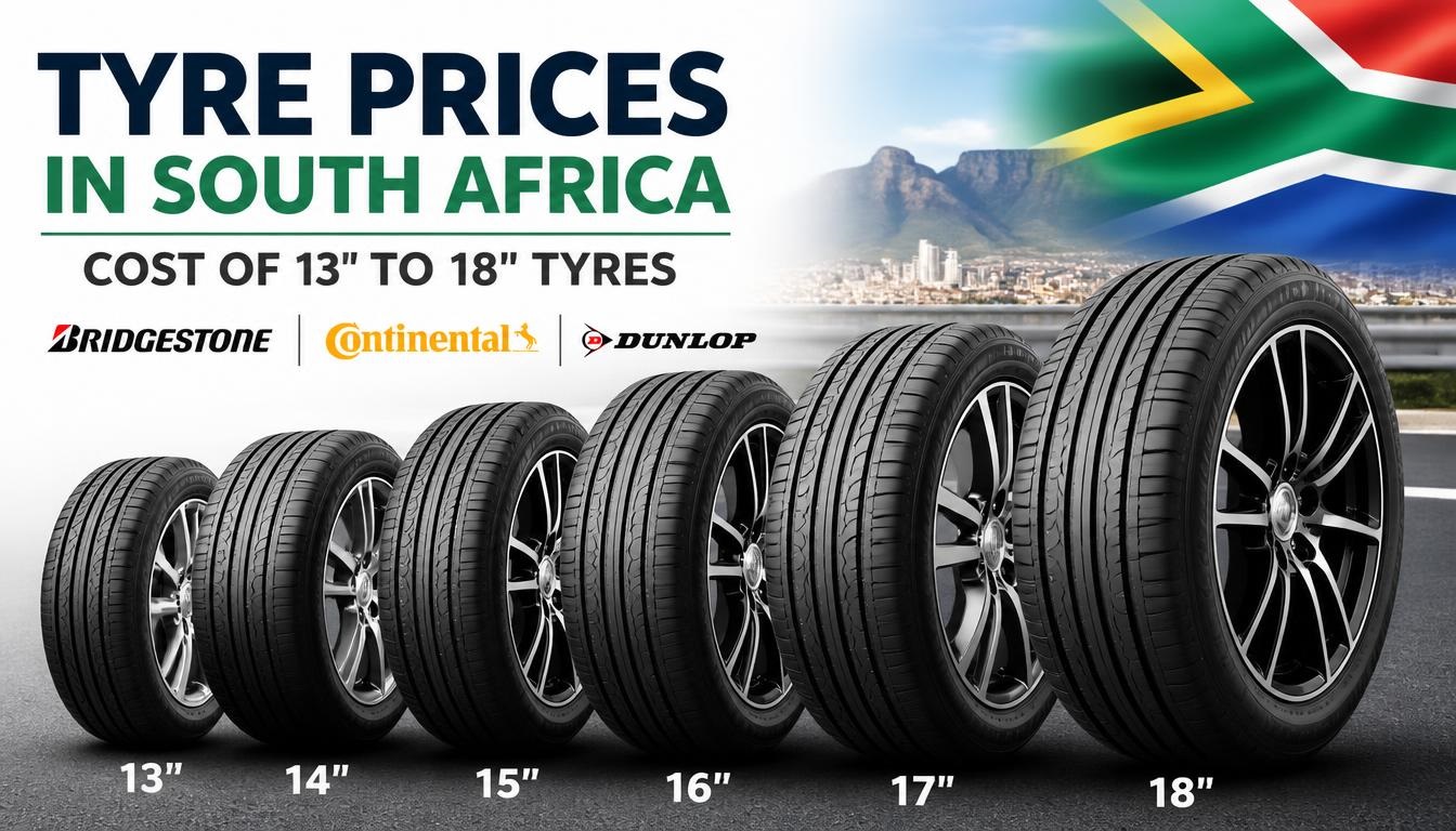 Tyre Prices in South Africa: Cost of 13" to 18" tyres (Bridgestone, Continental, Dunlop)