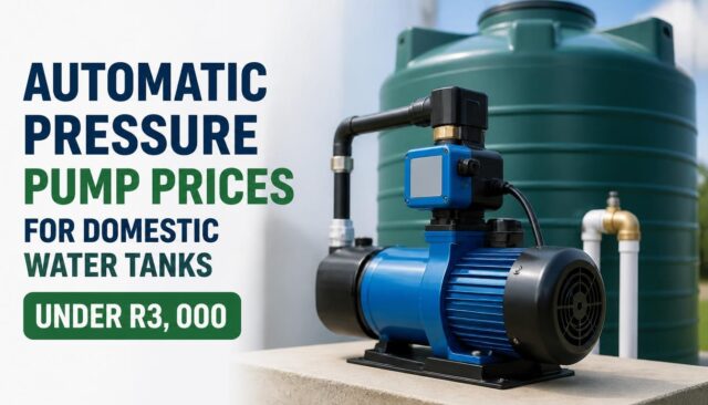 Automatic Pressure Pump Prices for Domestic Water Tanks Under R3,000