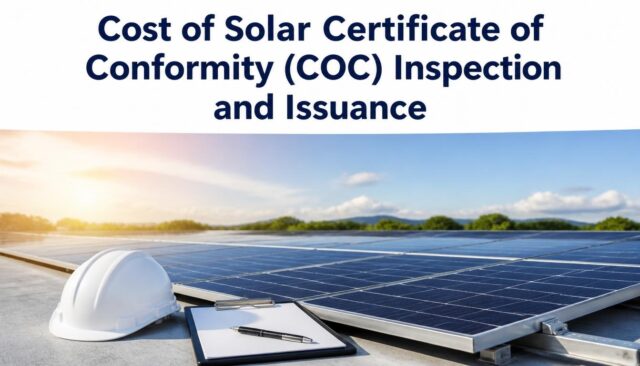 Cost of Solar Certificate of Conformity (COC) Inspection and Issuance