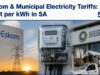 Eskom & Municipal Electricity Tariffs: Cost per kWh in SA Eskom & Municipal Electricity Tariffs: Cost per kWh in SA
