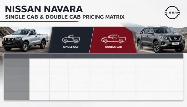 Nissan Navara Single Cab & Double Cab Pricing Matrix in South Africa